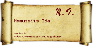 Mamuzsits Ida névjegykártya