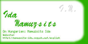 ida mamuzsits business card